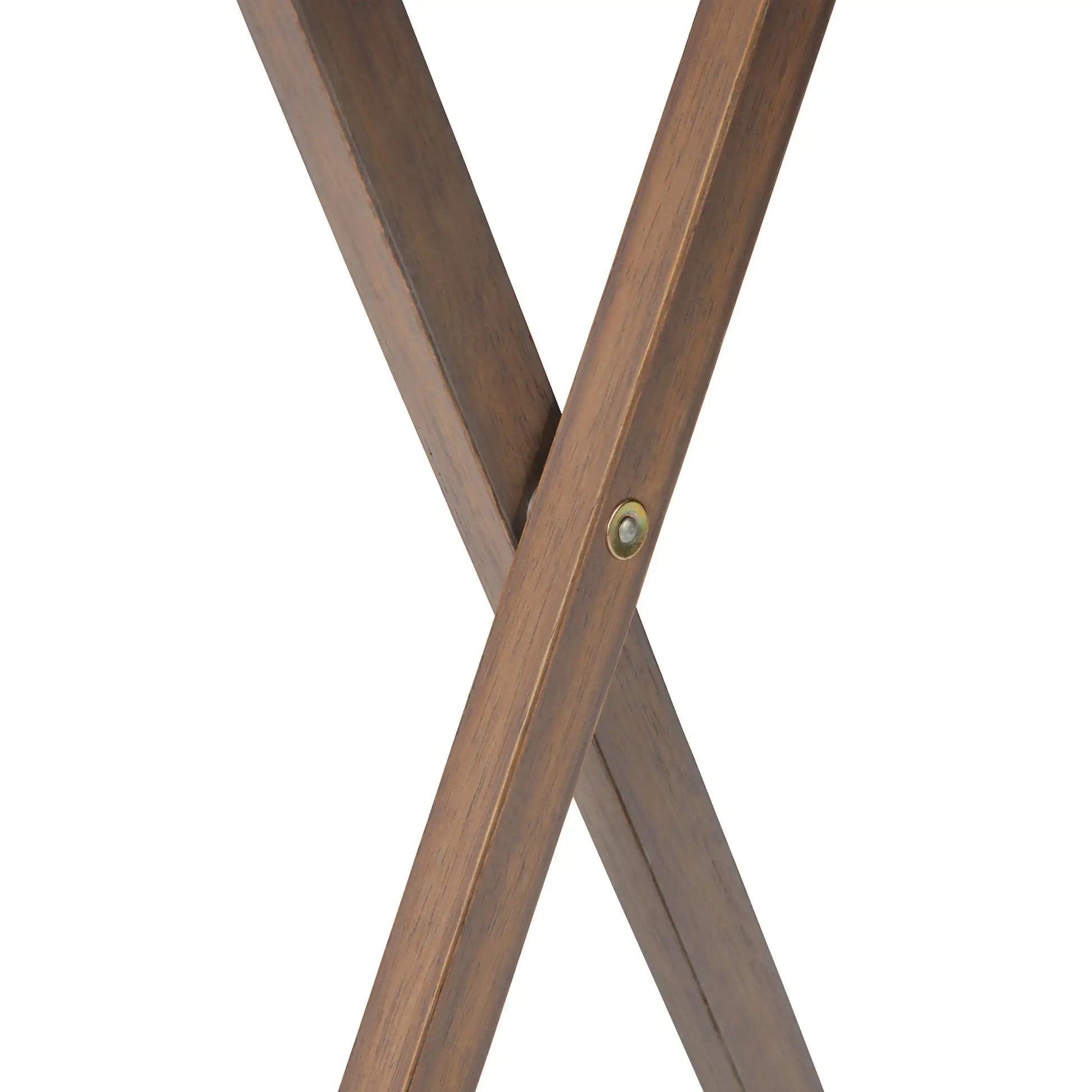 X frame design folding tray table legs sturdy rustic gray wooden finish