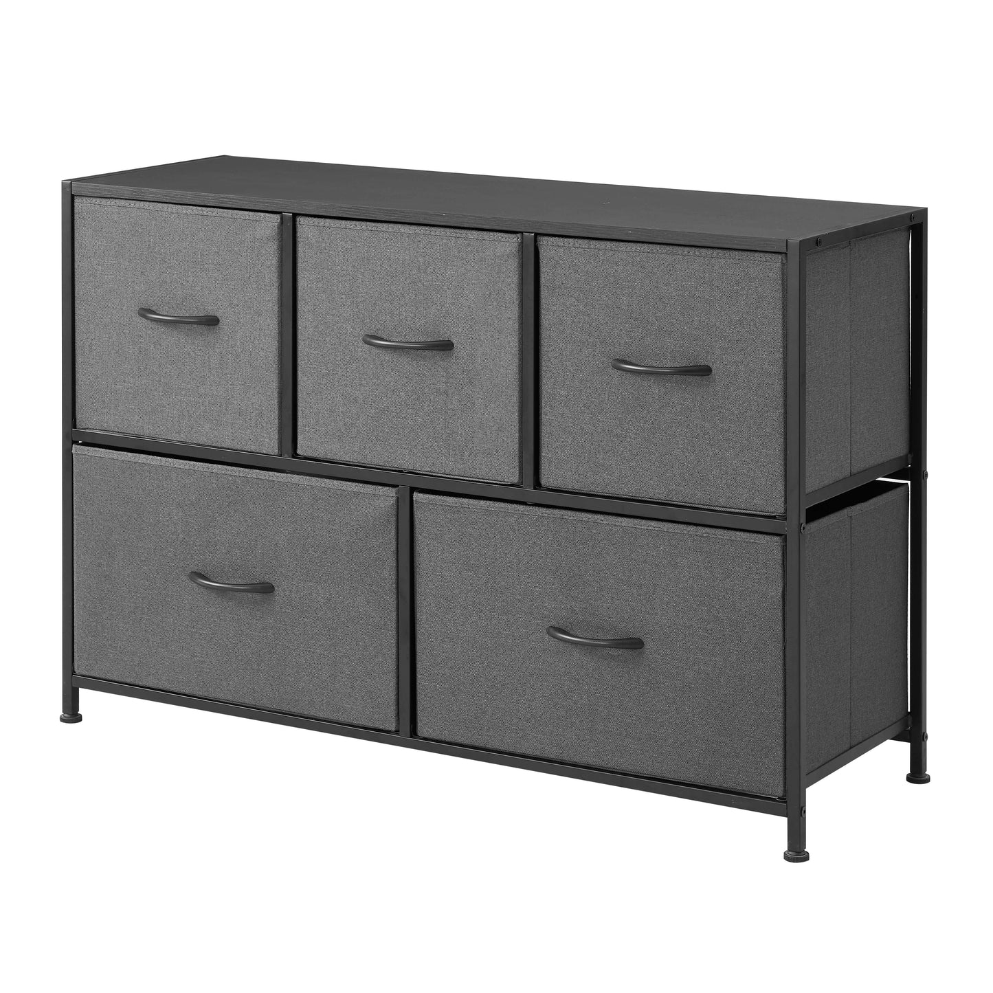 5 Drawer Fabric Storage Dresser for Bedroom, Grey