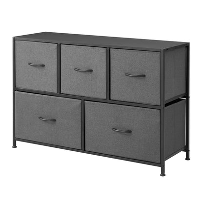 5 Drawer Fabric Storage Dresser for Bedroom, Grey