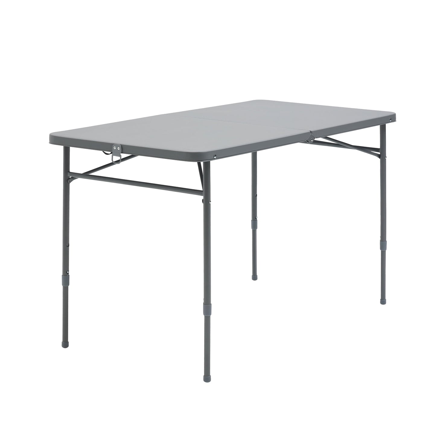 4 Foot Fold-in-Half Adjustable Folding Table, Rich Black