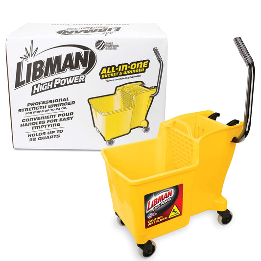 One-Piece Bucket & Wringer Yellow Polypropylene Height 21.75 in.