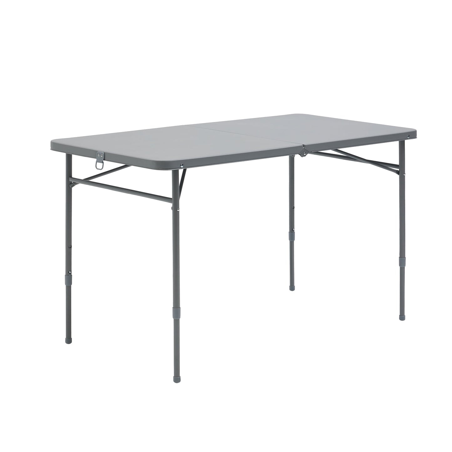 4 Foot Fold-in-Half Adjustable Folding Table, Rich Black