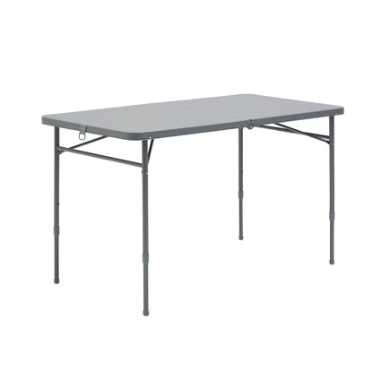 4 Foot Fold-in-Half Adjustable Folding Table, Rich Black