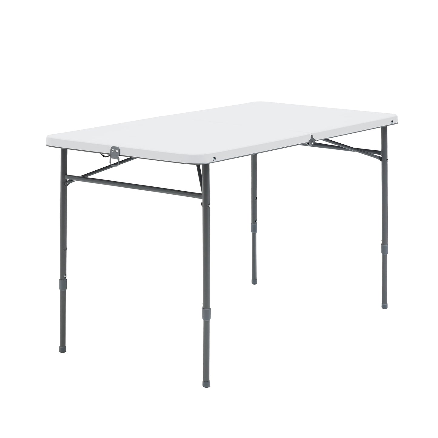 4 Foot Fold-in-Half Adjustable Folding Table, Rich Black