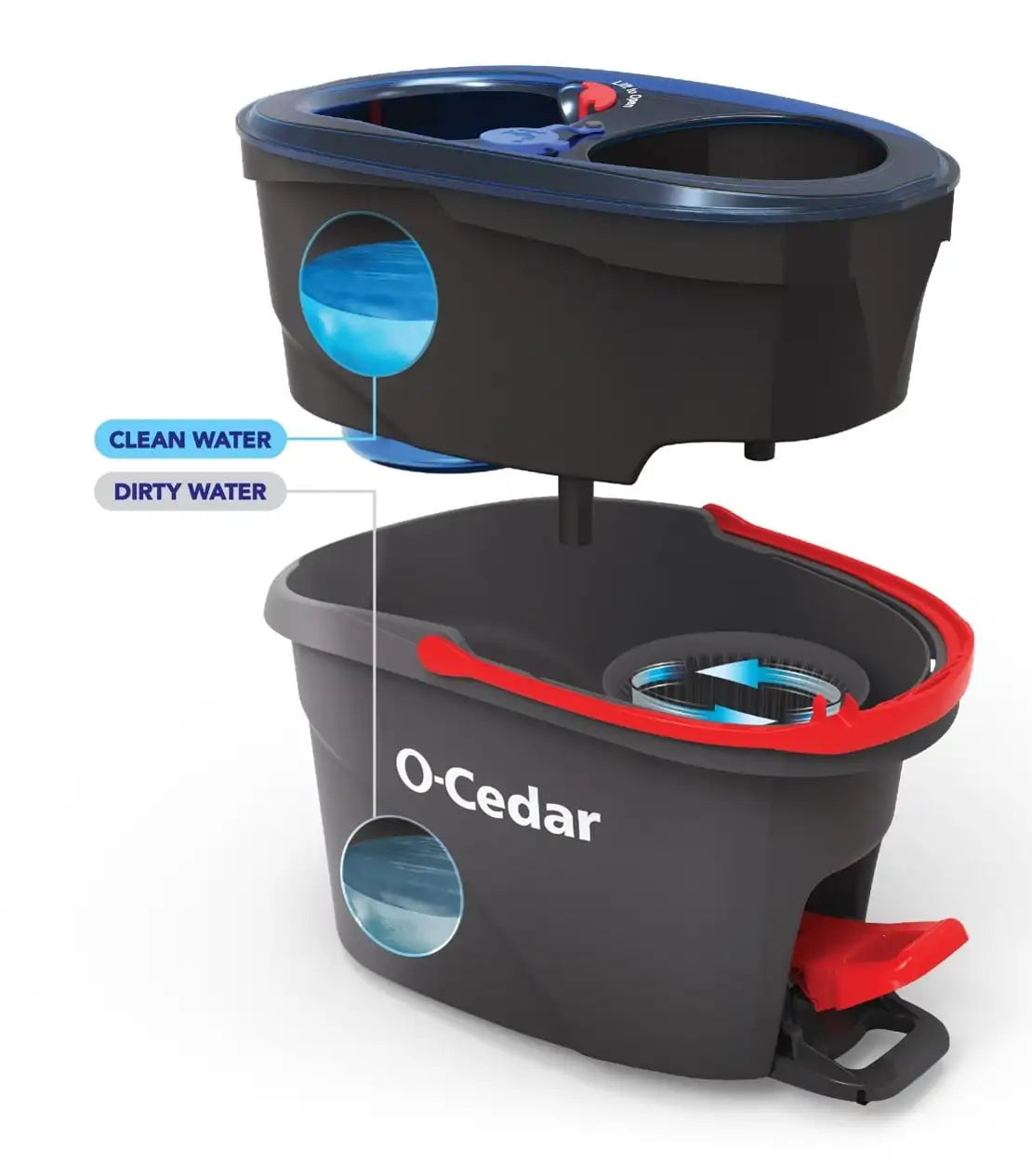 hands free spin mop with foot pedal wringer dual tank system for home cleaning