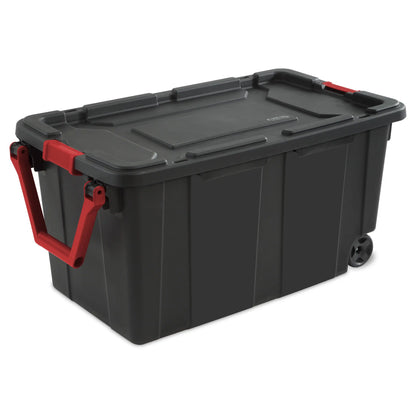 40-Gal Wheeled Industrial Tote (2-Pack) – Black, Latch Lid | SwifBuy