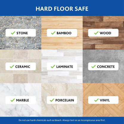 RinseClean spin mop system features chart dual tank design removes 99 percent bacteria