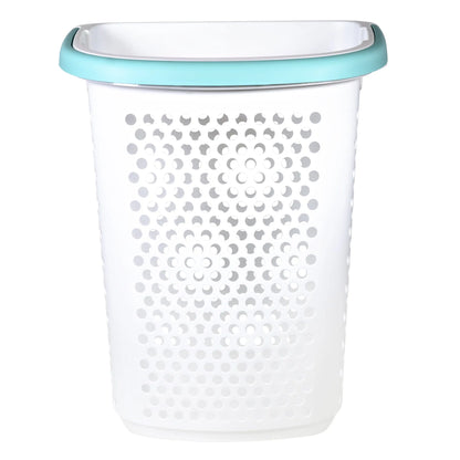 2 Bushel Rolling Plastic Laundry Hamper with Pop-up Handle, White, 2 Pack