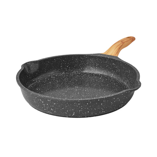 Pioneer Woman Prairie Signature Cast Aluminum 12" Fry Pan, Charcoal Speckle