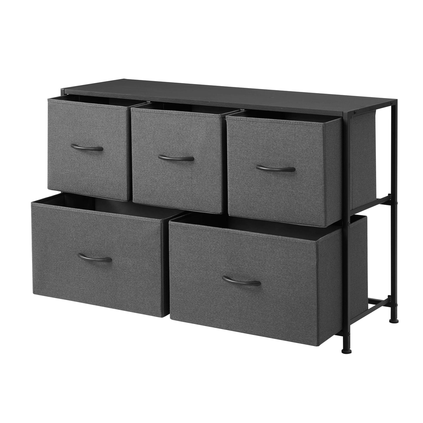 5 Drawer Fabric Storage Dresser for Bedroom, Grey