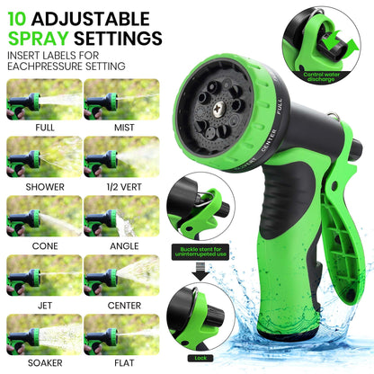 Garden Hose, 100ft Expandable Water Hose with Spray Nozzle, No-Kink, Leak-Proof, Heavy Duty, 190Psi