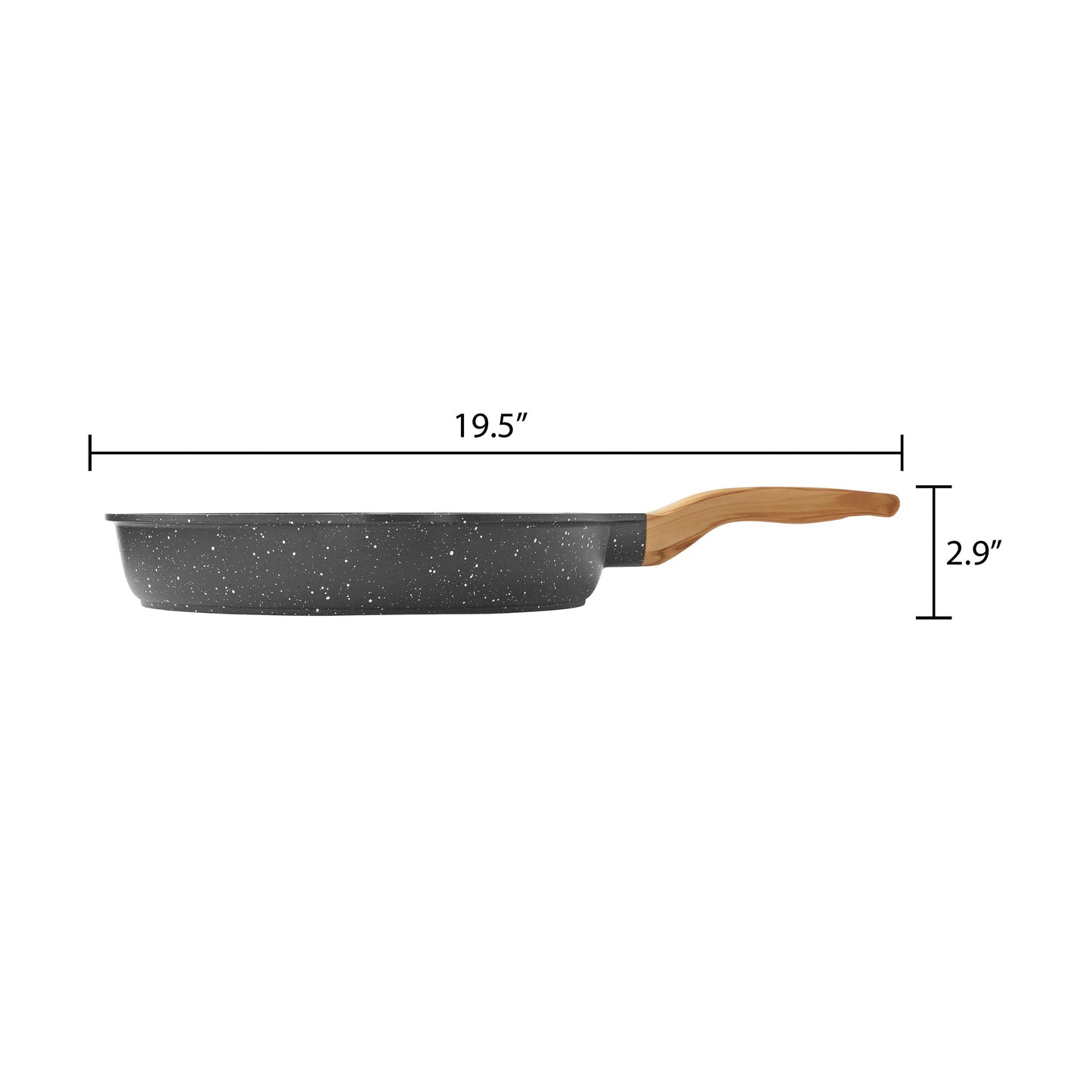 Pioneer Woman Prairie Signature Cast Aluminum 12" Fry Pan, Charcoal Speckle