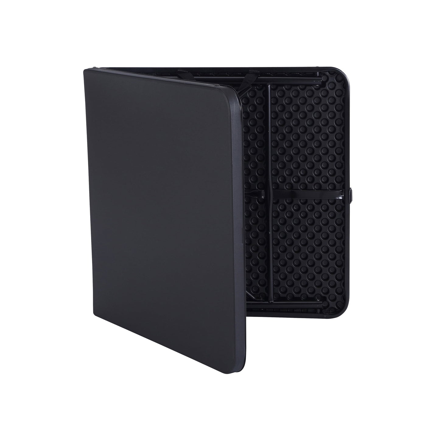 4 Foot Fold-in-Half Adjustable Folding Table, Rich Black