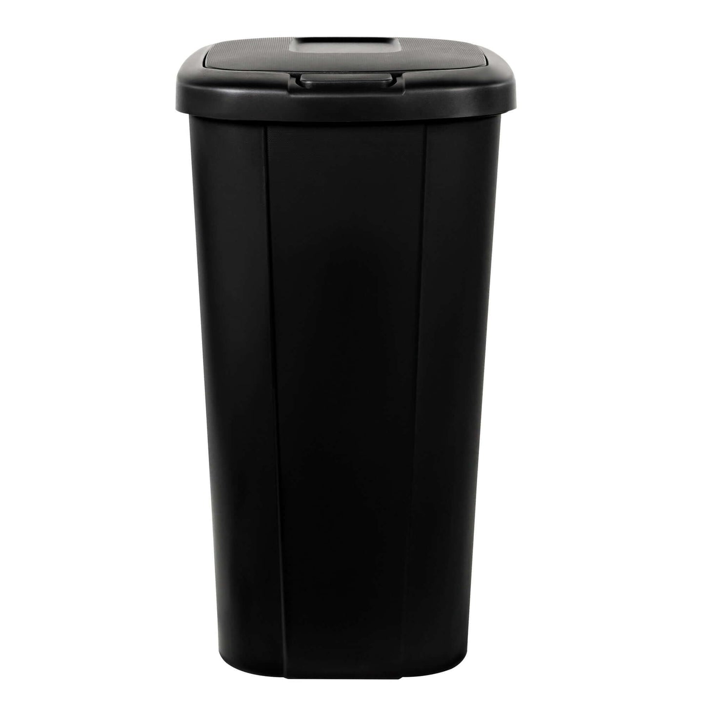 Kitchen Trash Can, 13.3 Gallon, Plastic Touch Top Garbage Bin with Lid, Black