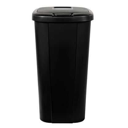 Kitchen Trash Can, 13.3 Gallon, Plastic Touch Top Garbage Bin with Lid, Black