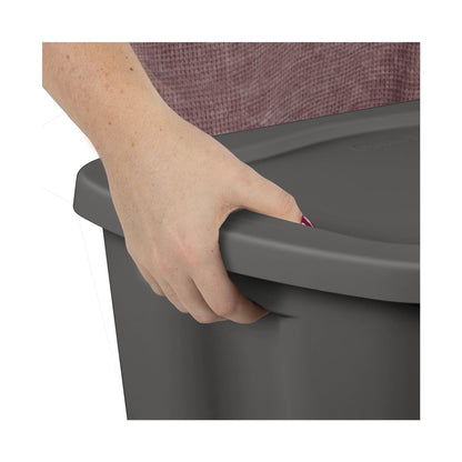 Large Storage Bin, 18 Gallon Plastic Storage Container with Snap-on Lid, 8 Pack