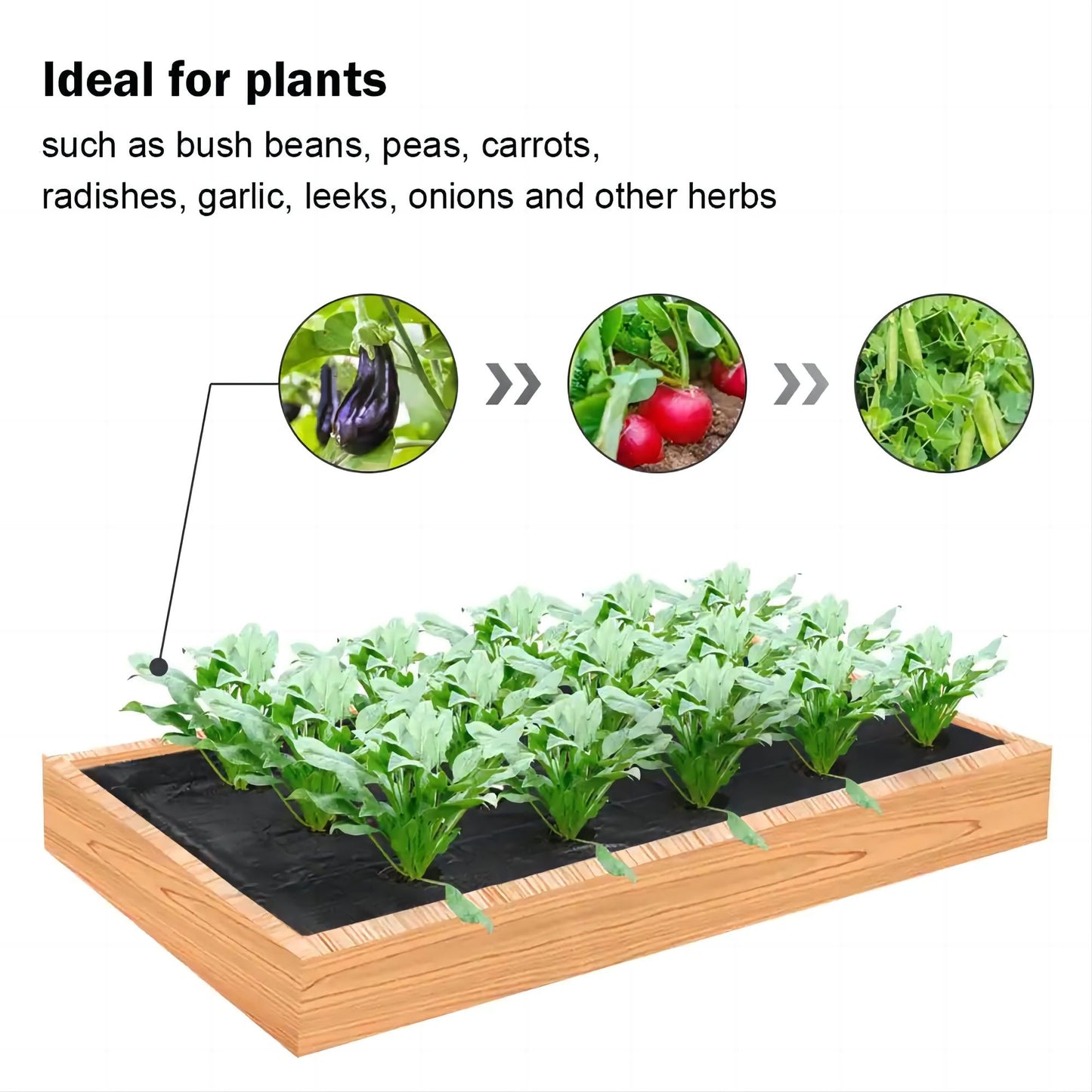 Landscape Fabric with U-Shaped Securing Pegs, Heavy-Duty Block Gardening Mat Weed Control